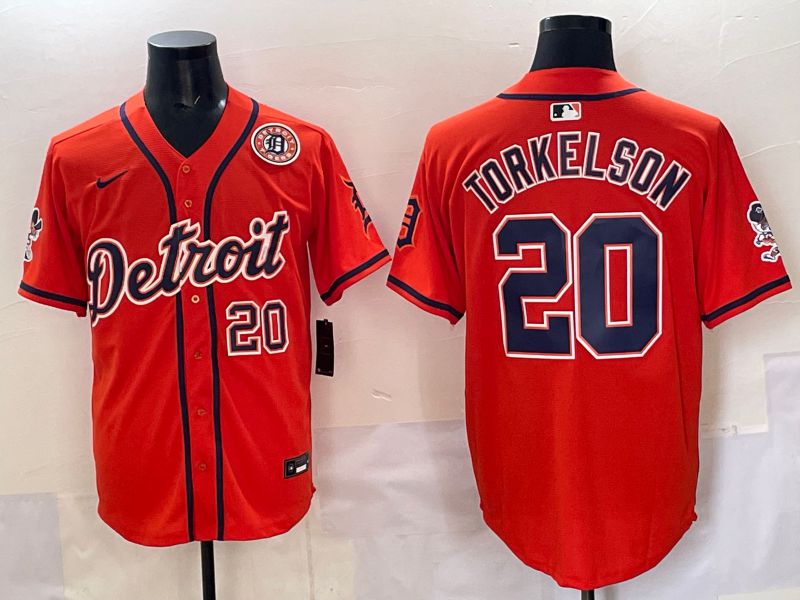 Men 2025 Detroit Tigers #20 Torkelson Orange Nike MLB Jersey style 05->detroit tigers->MLB Jersey